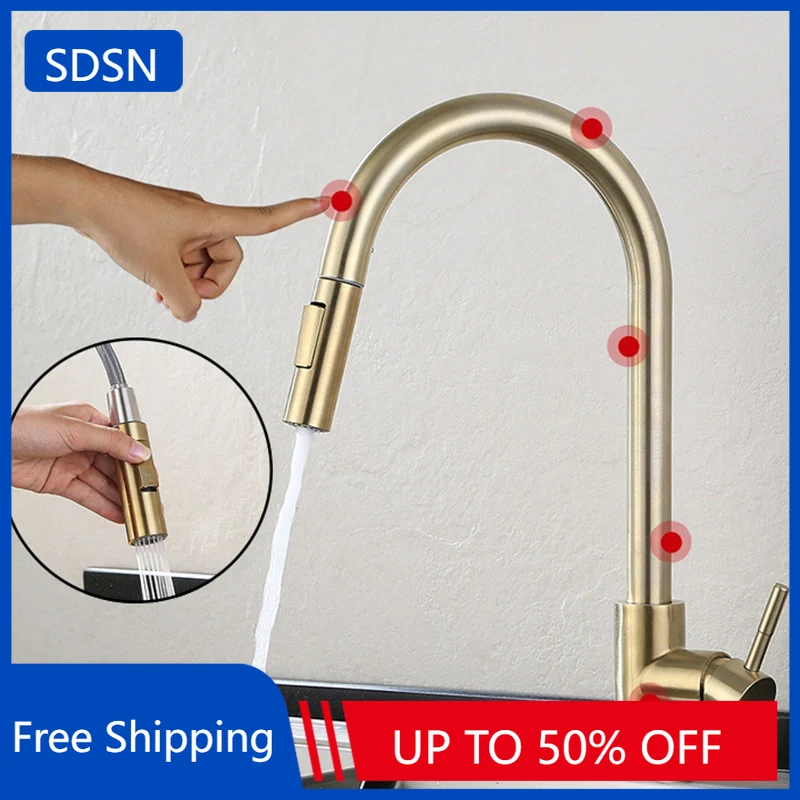 Ouro escovado toque torneiras  - Kitchen Gadgets Mixer avaliação e preço